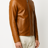 Men's Designer Bomber Leather Jacket – Premium Black Streetwear Style for Fall & Winter
