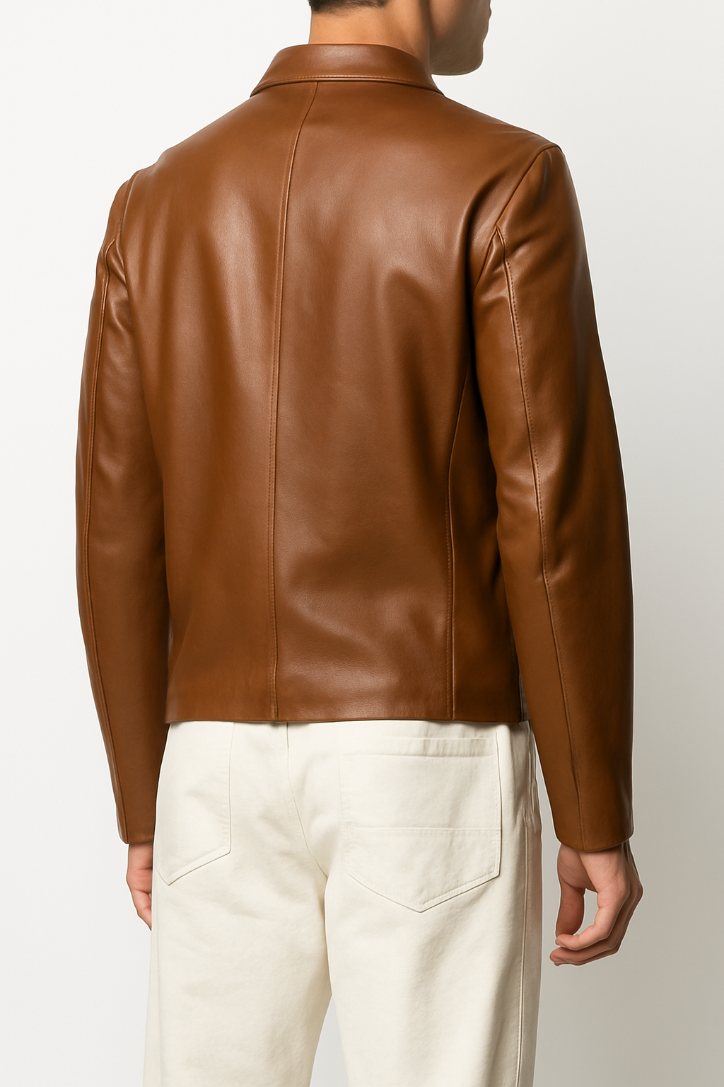 Men's Designer Bomber Leather Jacket – Premium Black Streetwear Style for Fall & Winter