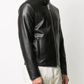 Men's Designer Bomber Leather Jacket – Premium Black Streetwear Style for Fall & Winter