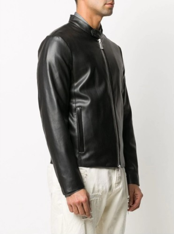 Men's Designer Bomber Leather Jacket – Premium Black Streetwear Style for Fall & Winter