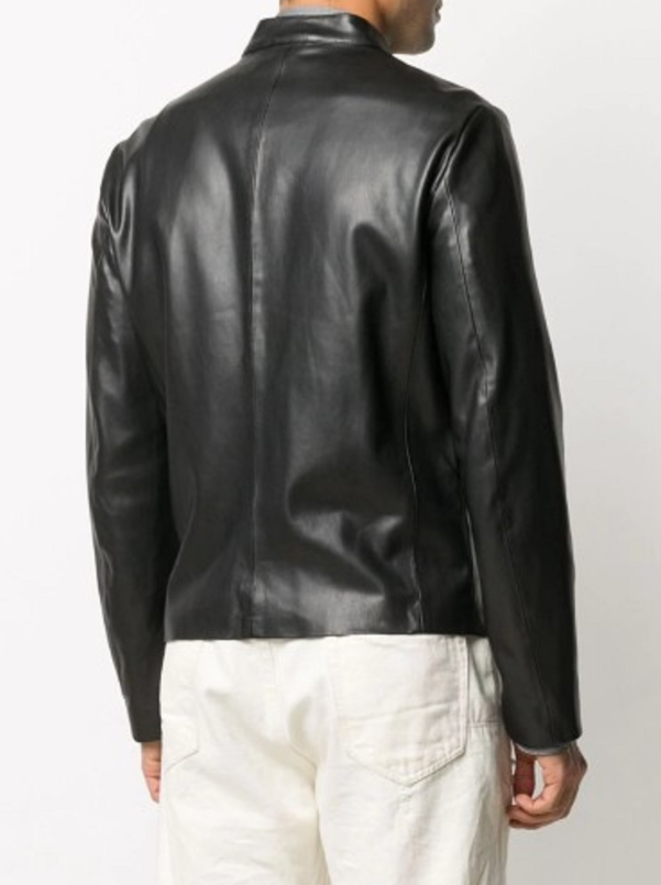 Men's Designer Bomber Leather Jacket – Premium Black Streetwear Style for Fall & Winter