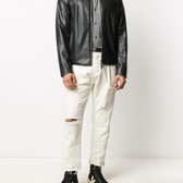 Men's Designer Bomber Leather Jacket – Premium Black Streetwear Style for Fall & Winter