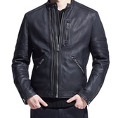 Victory Black Leather Jacket for Men – Designer Outerwear with Zipper Detailing & Modern Fit