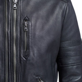 Victory Black Leather Jacket for Men – Designer Outerwear with Zipper Detailing & Modern Fit