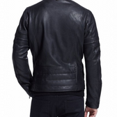 Victory Black Leather Jacket for Men – Designer Outerwear with Zipper Detailing & Modern Fit