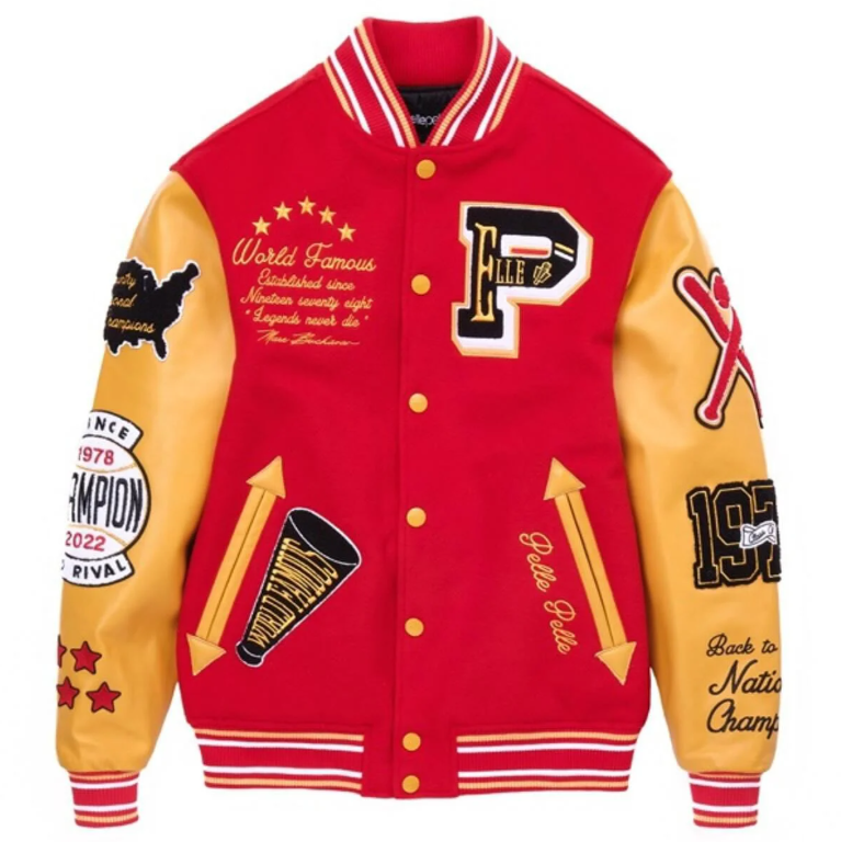 Pelle Pelle World Famous 1978 Red Varsity Wool Jacket – Marc Buchanan Champion Edition