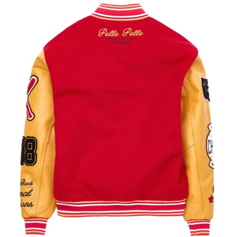 Pelle Pelle World Famous 1978 Red Varsity Wool Jacket – Marc Buchanan Champion Edition