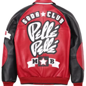 Pelle Pelle Soda Club Red Leather Jacket – Bold Varsity Style for Men