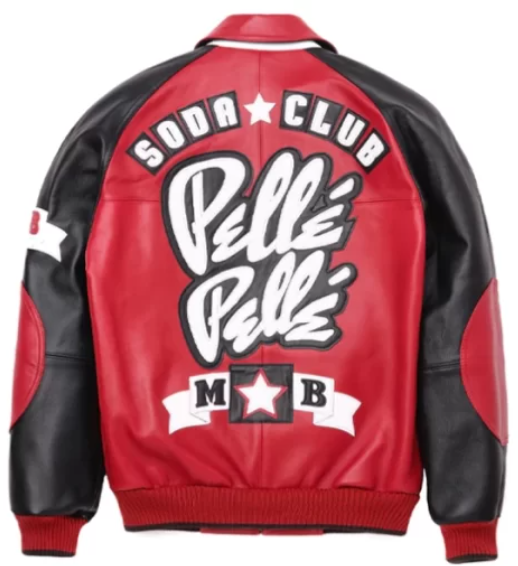 Pelle Pelle Soda Club Red Leather Jacket – Bold Varsity Style for Men