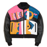 Pelle Pelle Black Women’s Picasso Genuine Leather Jacket – Abstract Black-Color Streetwear Edition