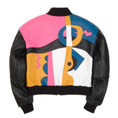 Pelle Pelle Black Women’s Picasso Genuine Leather Jacket – Abstract Black-Color Streetwear Edition