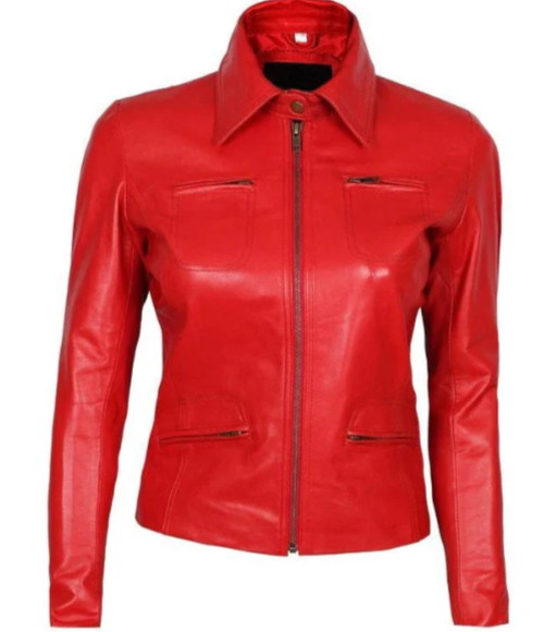 Emma Swan-Inspired Red Leather Jacket – Once Upon a Time TV Series Style, 100% Real Leather, Custom Fit