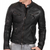 Vintage Quilted Black Leather Biker Jacket for Men – Slim Fit, 100% Real Leather, Snap-Tab Collar